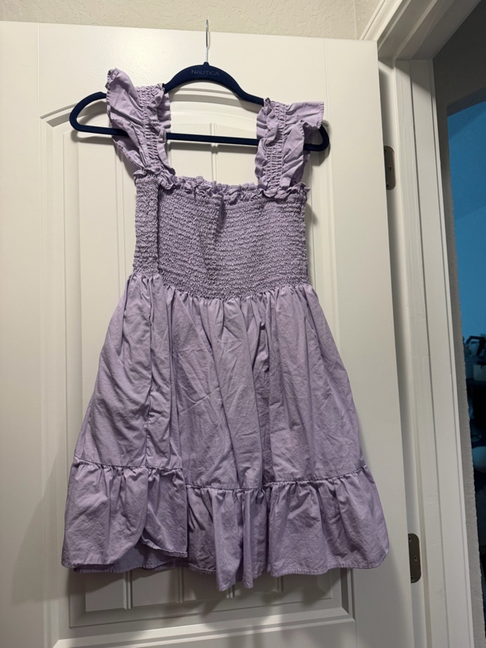 Lavender Ruffled Smocked Sundress